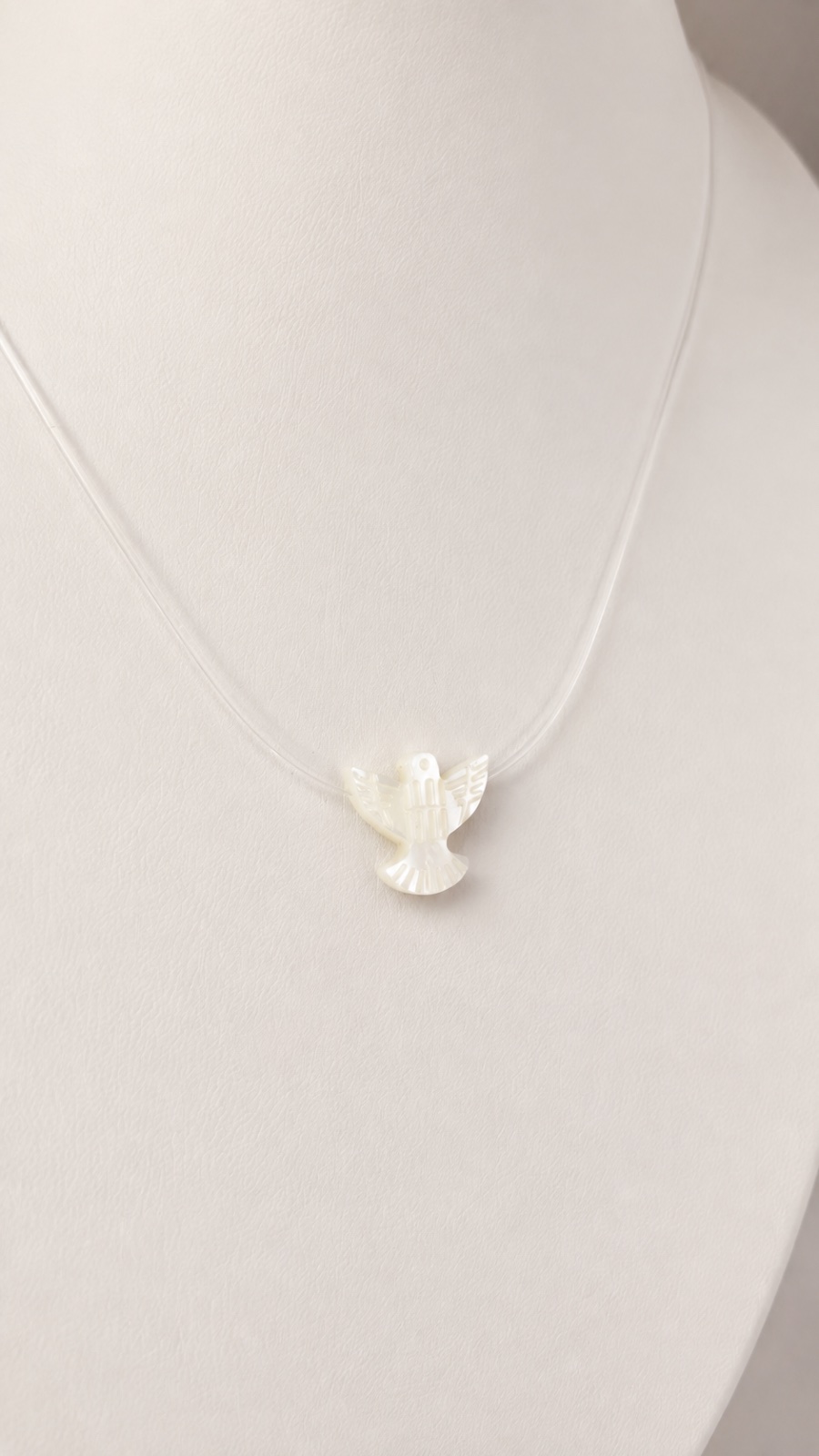 Colar Espirito Santo MadrepéRola Nylon Prata 925