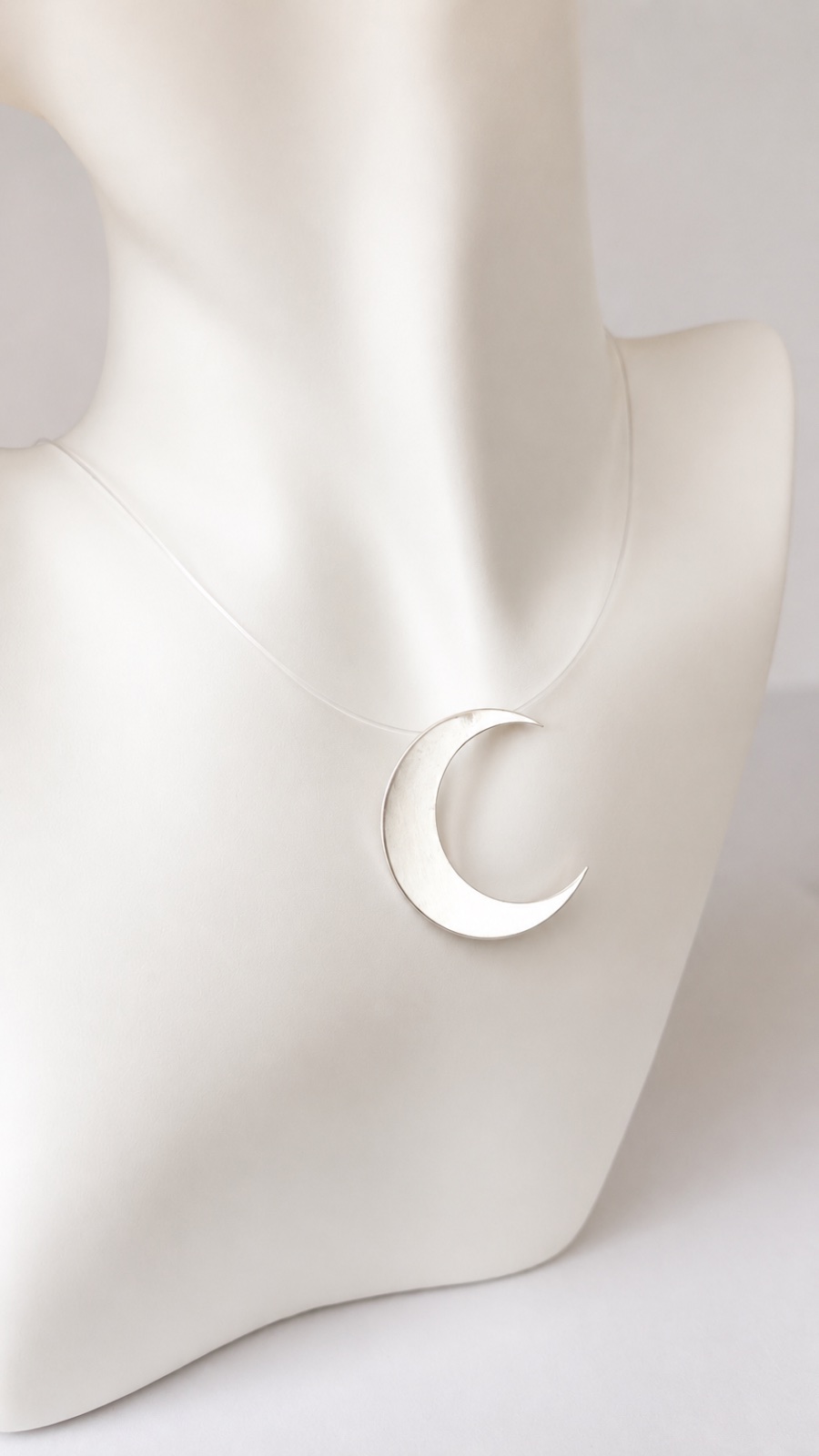 Colar Lua Crescente Prata 925